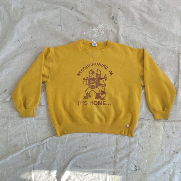 Vintage Pennsylvania Mining Town Russell Distressed Crewneck Sweatshirt Mens XL - Picture 11 of 11